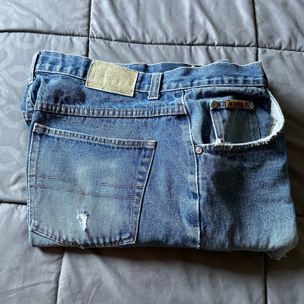Men's Distressed Blue Jeans